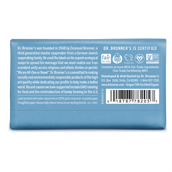 Dr. Bronner's All-One Pure Castile Bar Soap Baby-Mild 140g product image